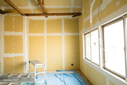 石膏ボードを貼って施工した場合